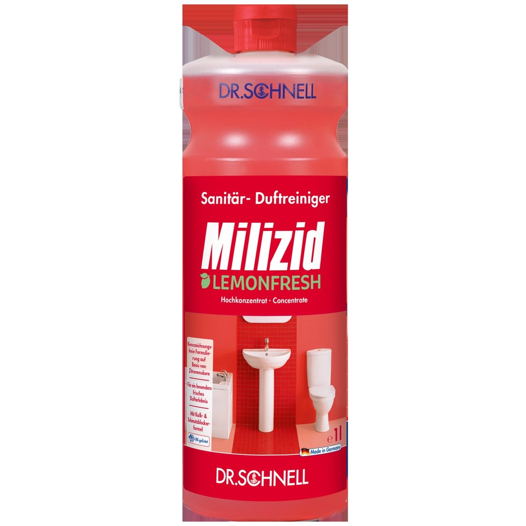 [DRS-00128] DR.SCHNELL MILIZID LEMONFRESH – Sanitärreiniger & Kalklöser mit Dufterlebnis (Konzentrat) (1 Liter)