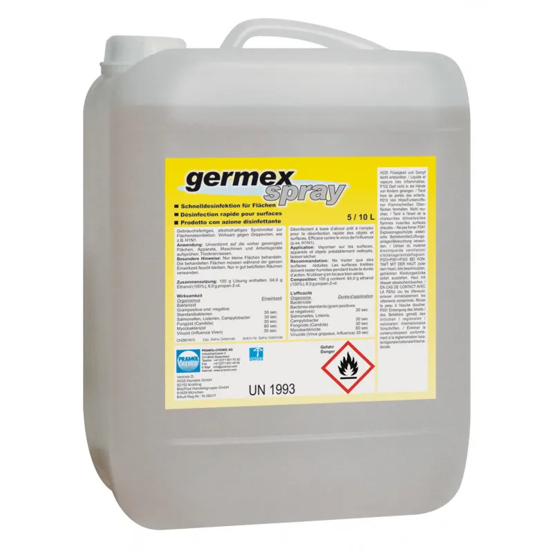 [16014.00115] germex Spray – Professionelle Schnelldesinfektion (Gebrauchsfertig) 5 Liter