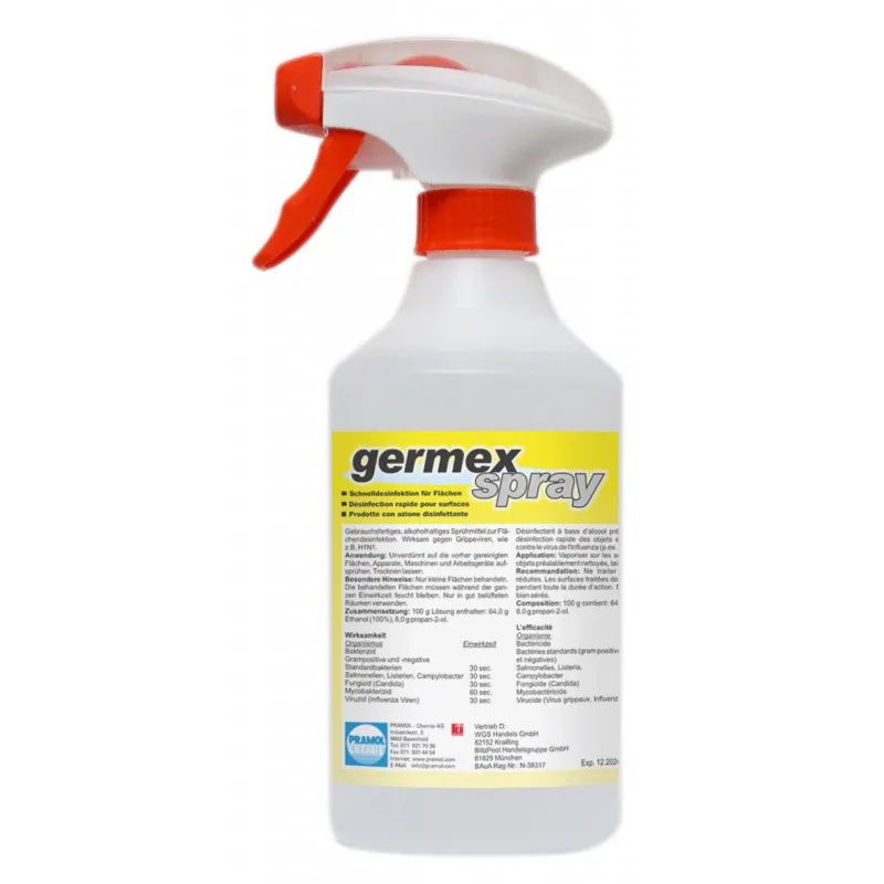 [16014.00193] germex Spray – Professionelle Schnelldesinfektion (Gebrauchsfertig) 500ml